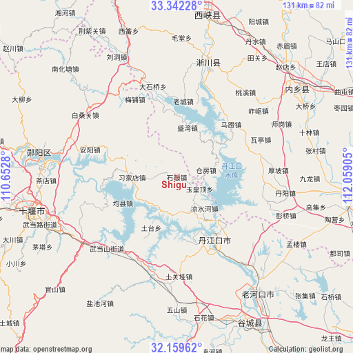 Shigu on map