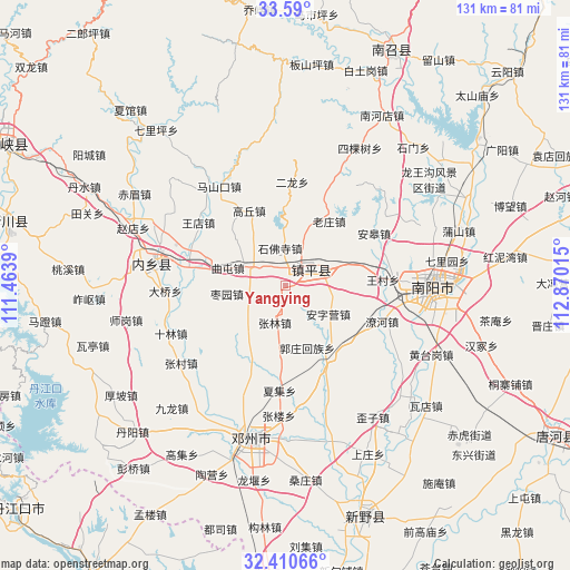 Yangying on map