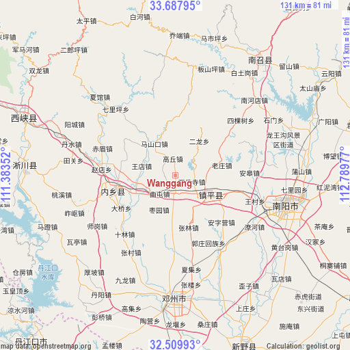 Wanggang on map