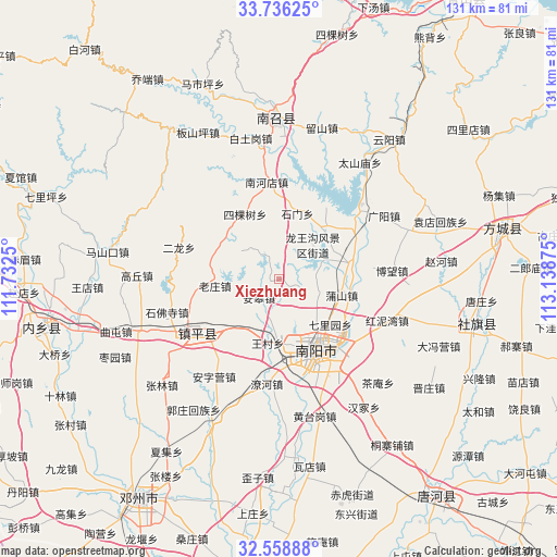 Xiezhuang on map