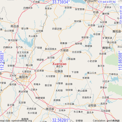 Xuanqiao on map