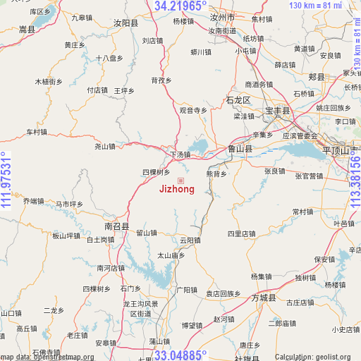 Jizhong on map