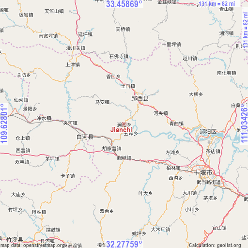 Jianchi on map