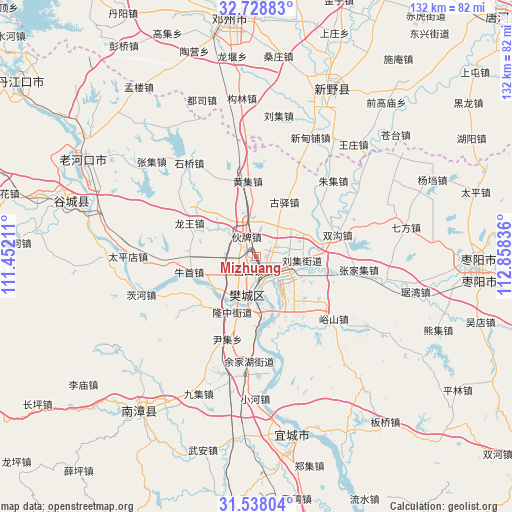 Mizhuang on map