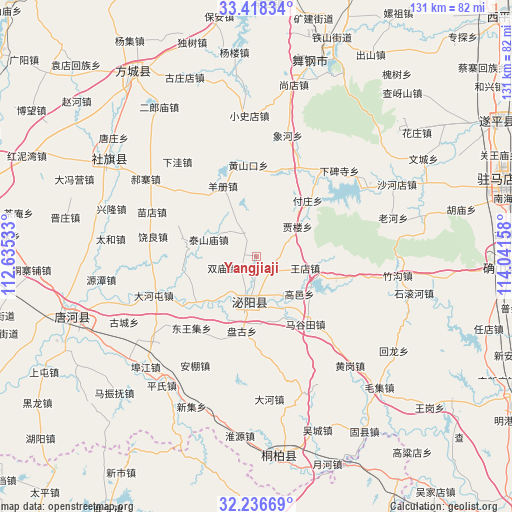 Yangjiaji on map