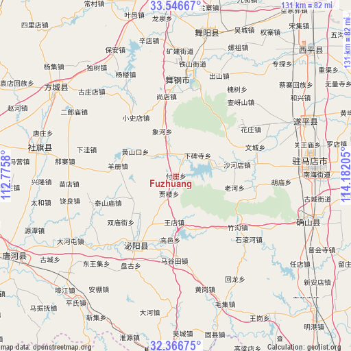 Fuzhuang on map