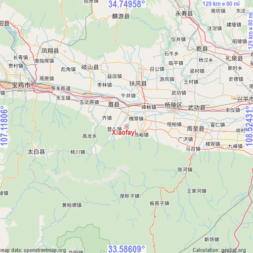 Xiaofayi on map