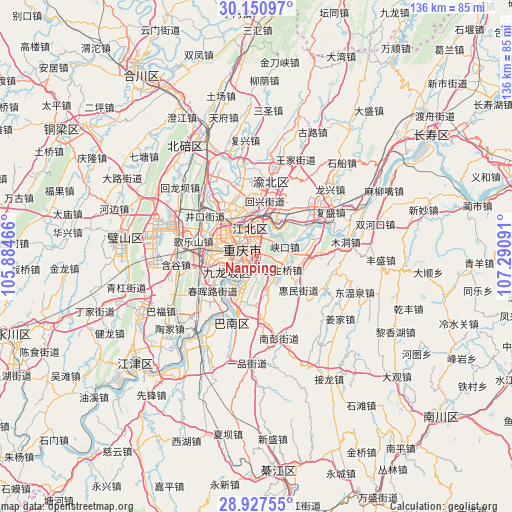 Nanping on map