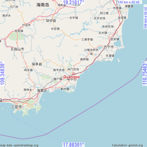 Guangpo on map