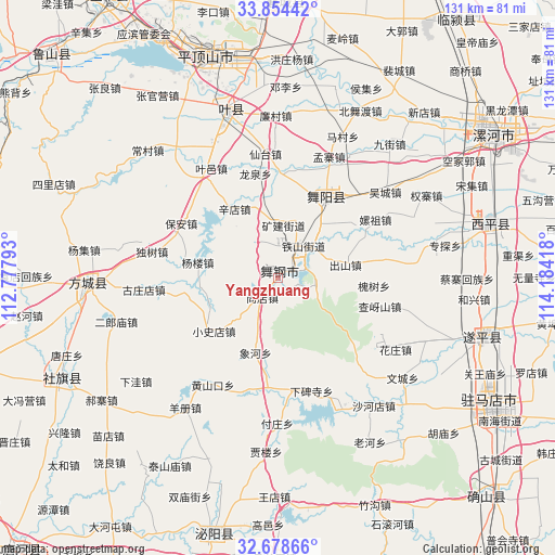 Yangzhuang on map