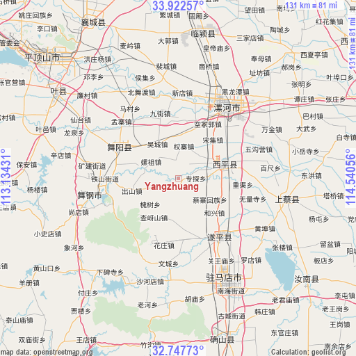 Yangzhuang on map