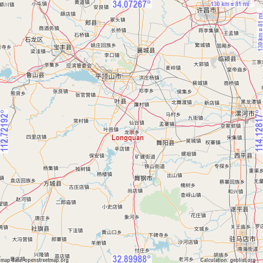 Longquan on map