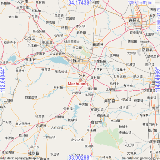 Mazhuang on map