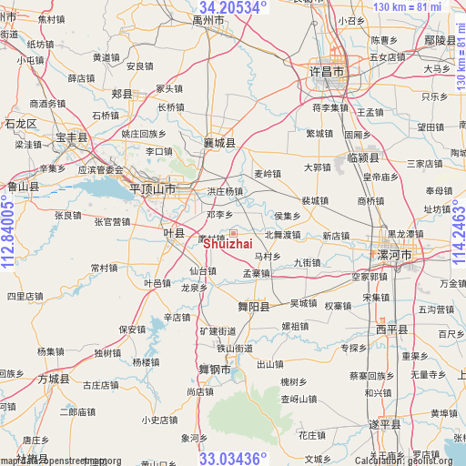 Shuizhai on map