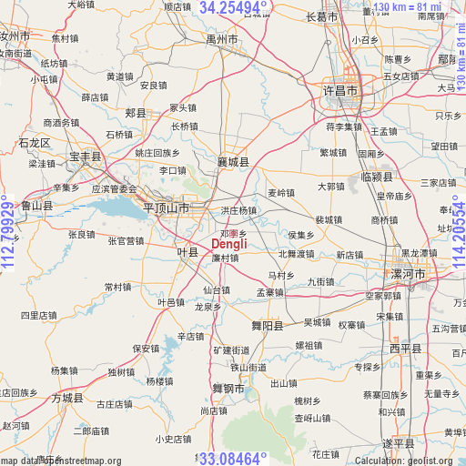 Dengli on map