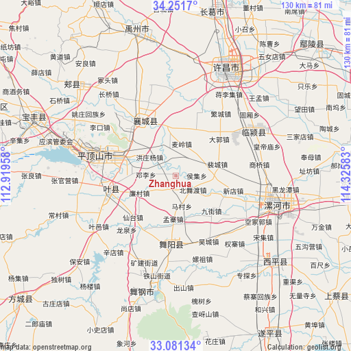 Zhanghua on map