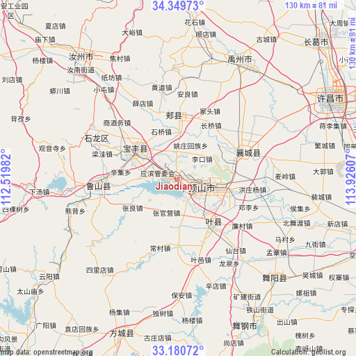 Jiaodian on map