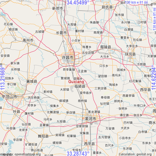 Guxiang on map