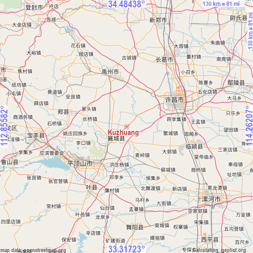 Kuzhuang on map