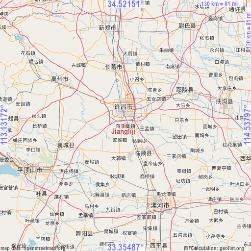Jiangliji on map