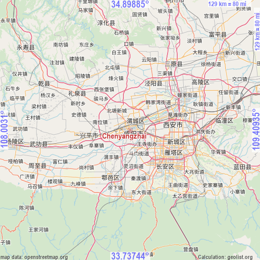 Chenyangzhai on map