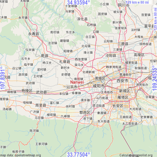 Nanwei on map