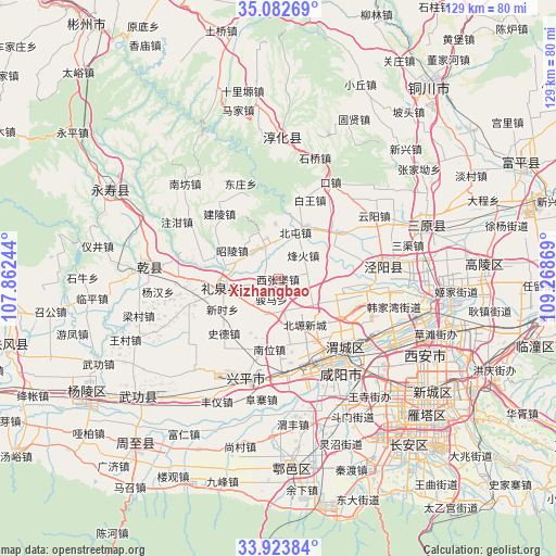 Xizhangbao on map