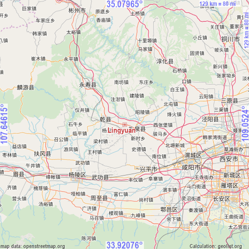 Lingyuan on map