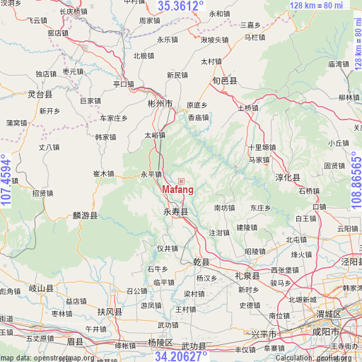 Mafang on map