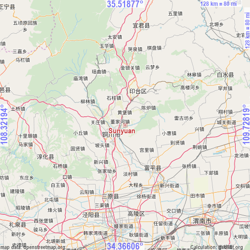 Sunyuan on map