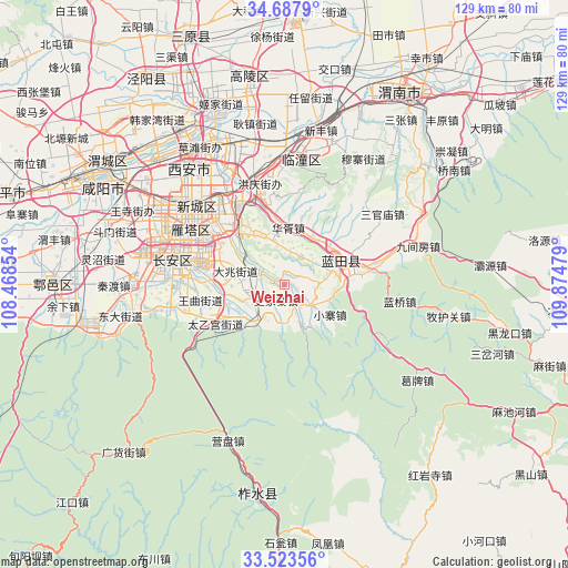 Weizhai on map