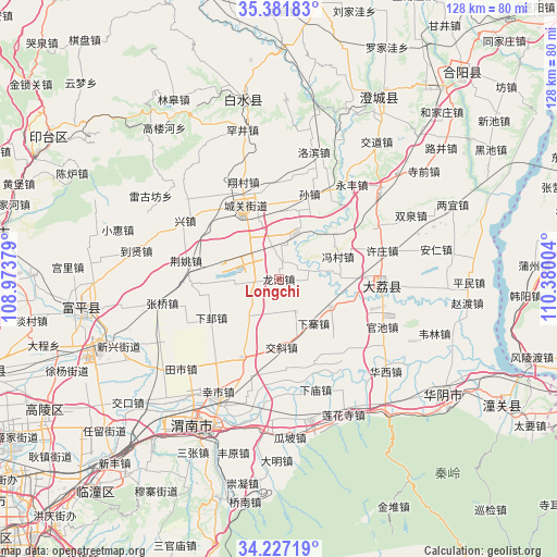 Longchi on map