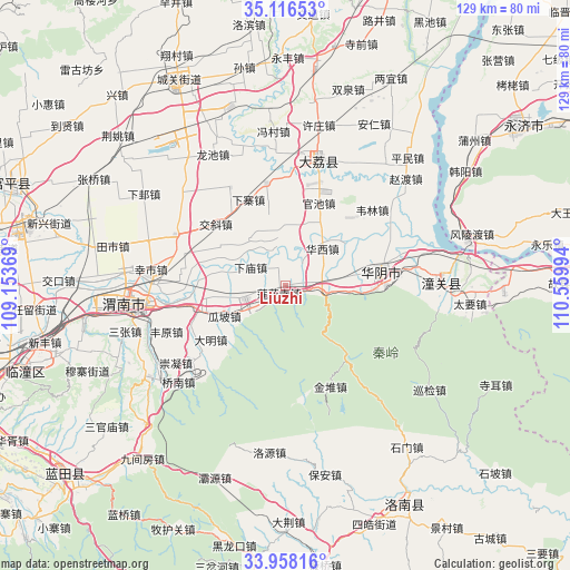 Liuzhi on map