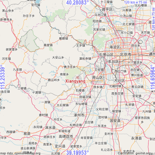 Xiangyang on map