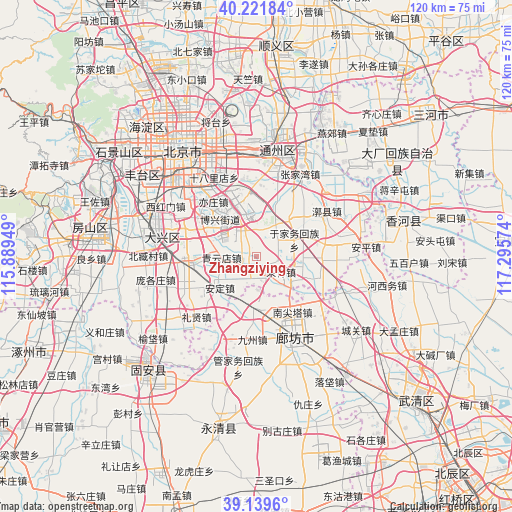 Zhangziying on map