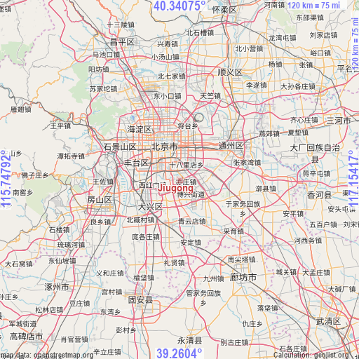 Jiugong on map