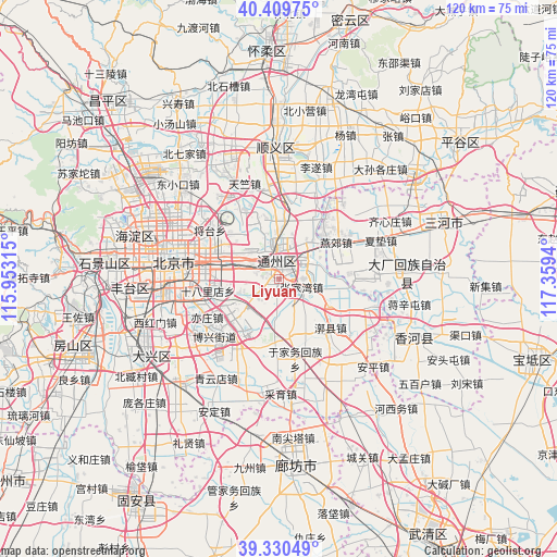 Liyuan on map