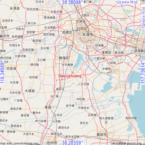 Daqiuzhuang on map