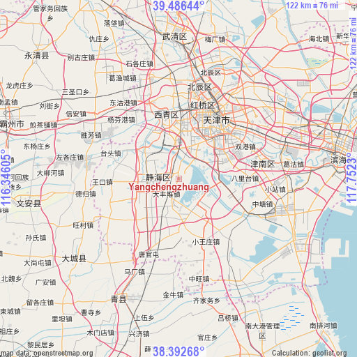 Yangchengzhuang on map