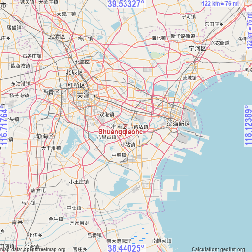 Shuangqiaohe on map
