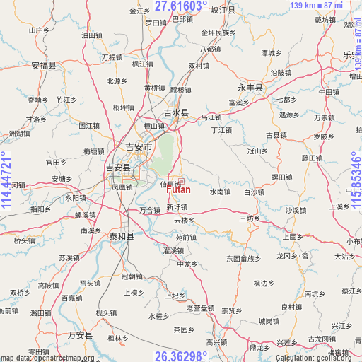 Futan on map