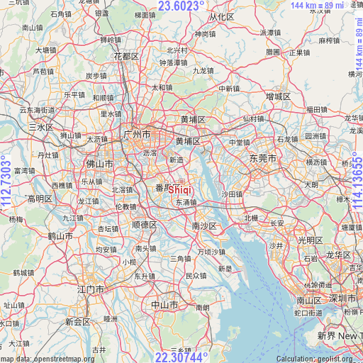 Shiqi on map