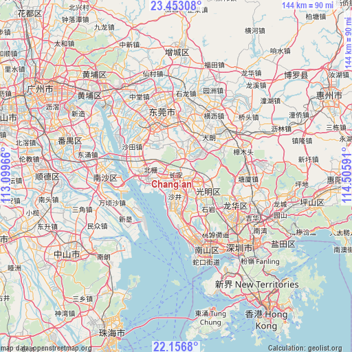 Chang’an on map