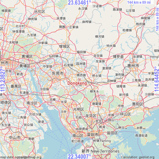 Dongkeng on map