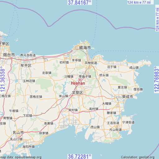 Heshan on map