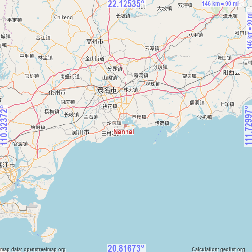 Nanhai on map