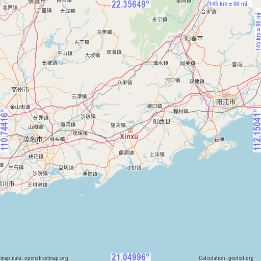 Xinxu on map