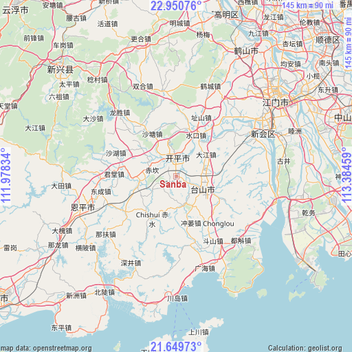 Sanba on map