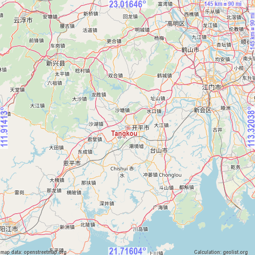 Tangkou on map