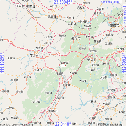 Fulin on map